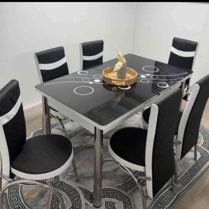 Black Bubble Turkish Style Dining Table & Chair