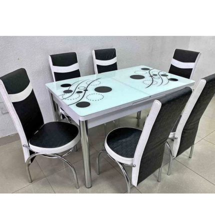 Black and white Bubble Turkish Style Dining Table & Chair