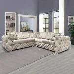 Ashton sofa corner mink plush velvet