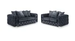 Ashton sofa 3+2 black plush velvet