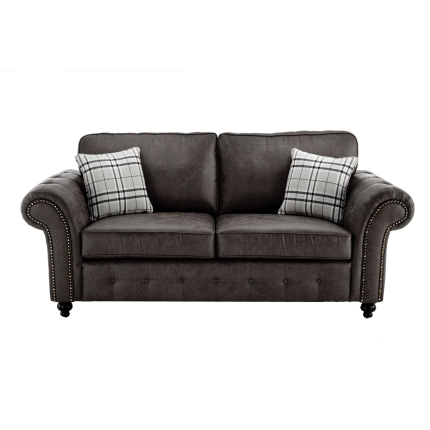 oakland sofa 3 seater black leather