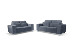 Sloane sofa 3+2 seater dark gray with silver legs