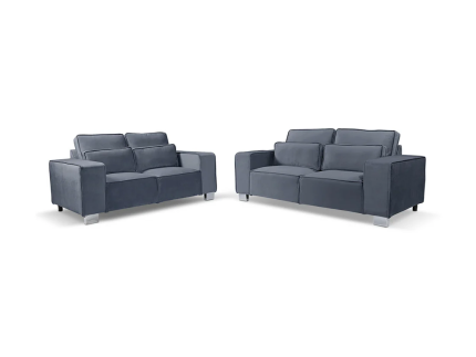 Sloane sofa 3+2 seater dark gray with silver legs