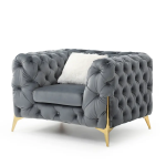 Italian Chesterfield Sofa Velvet 1 seater