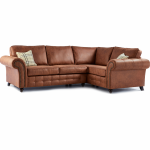 oakland sofa 4 seater corner leather brown