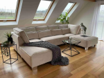Sloane u shape sofa mink with silver legs