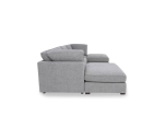 mini dylan ushaped sofa grey chenille side pic