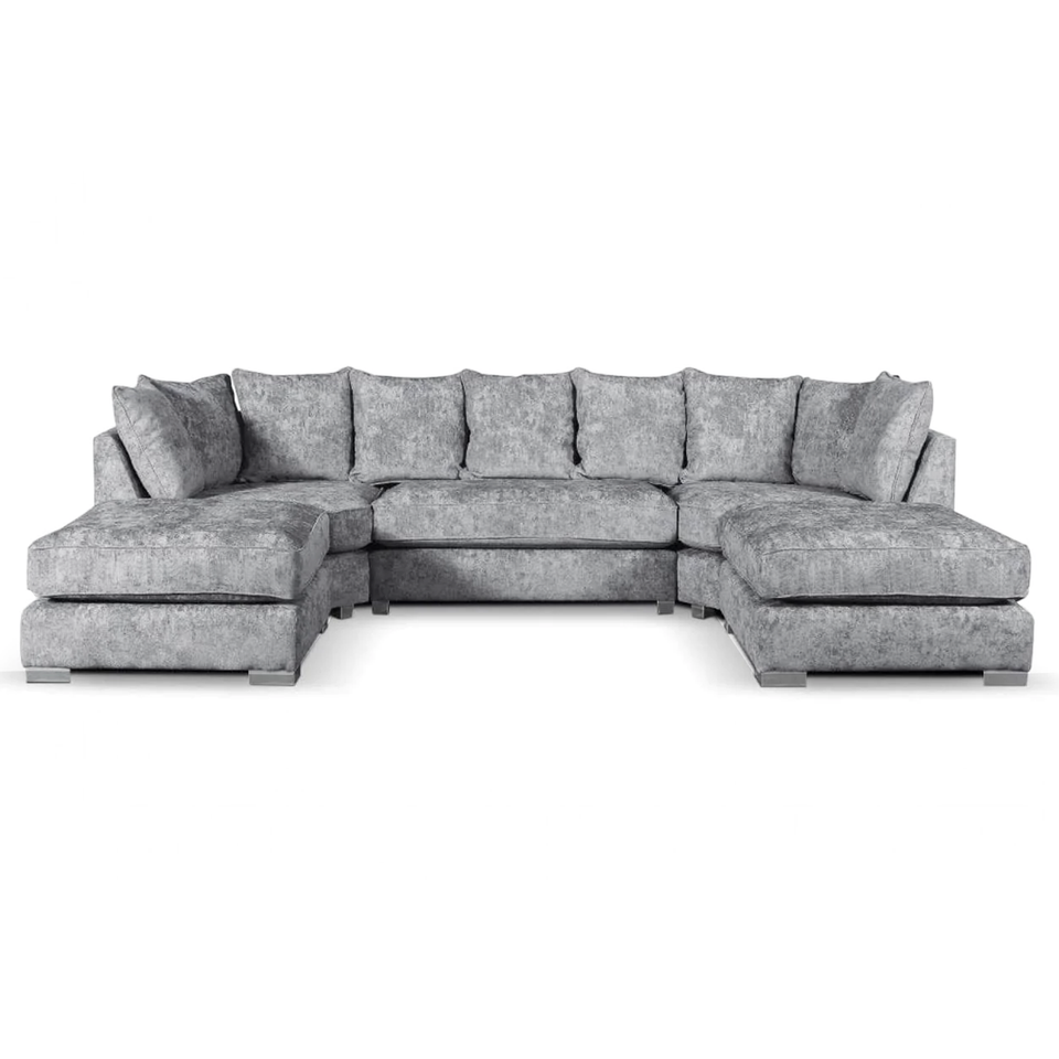 Bishop Platinum U Shape Corner Scatterback Sofa Bishop Truffle U Shape Corner Fullback Sofa