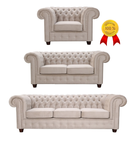 chesterfield sofa 3+2+1 cream