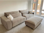 Salona 2 seater mink with silver legs