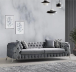 Italian Velvet Chesterfield Sofa Hand Upholstered 2 seater